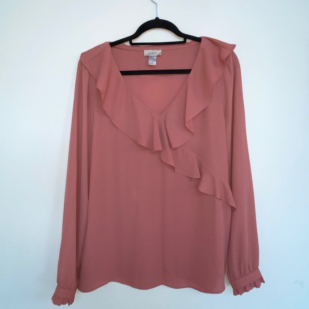 Pink ruffle shirt